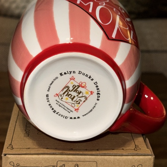 NWT Glory Haus Red/White Heart Lg Coffee/Tea Mug Cup ‘LOVE YOU MORE’ Kalyn Dunks - Picture 15 of 16
